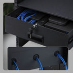 StarTech.com 2U Steel Lockable 19in Rackmount Drawer for AV, Network, Server Cabinets, 22lb (10kg) Capacity, Rear Cable Pass-through Holes, Keys Included