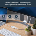 StarTech.com USB C to DisplayPort Adapter - 4K 60Hz/8K 30Hz - USB Type-C to DP 1.4 HBR2 Adapter Dongle - Compact USB-C (DP Alt Mode) Monitor Video Converter - Thunderbolt 3 Compatible - White