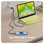 Targus HyperJuice Flex 45W GaN Laptop, Smartphone, Headset, Portable gaming console White, Orange AC Indoor