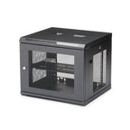 StarTech.com 4-Post 9U Wall Mount Network Cabinet with 1U Shelf, 19" Wall-Mounted Server Rack for Data / AV / Electronics / Computer Equipment, Small Vented Rack Enclosure