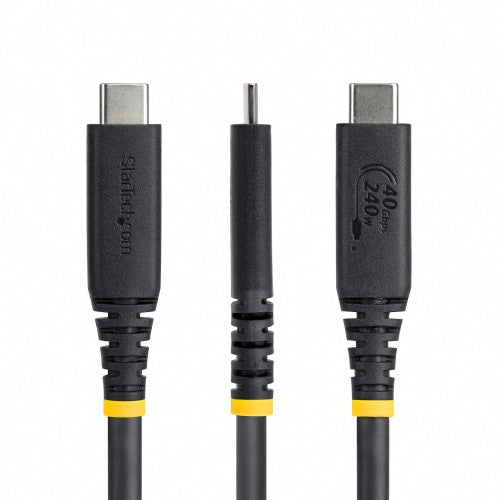 StarTech.com 1m (3ft) USB4 Cable, 40Gbps, USB-IF Certified USB-C Cable, 240W PD, 8K 60Hz/4K 240Hz DP2.1 DP40, TPE Jacket, Thunderbolt 4 Compatible - Black USB-C Cord