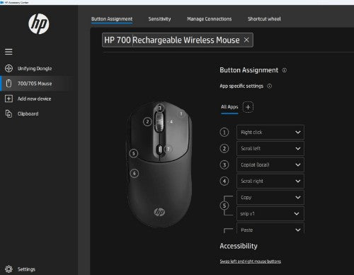 HP 700 Rechargeable Wireless Mouse