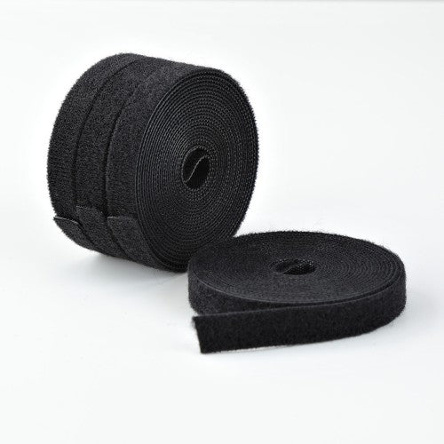 StarTech.com 4-pack 15ft (4.6m) Hook and Loop Roll, 0.5in Wide, Black, Cut-to-Size Reusable Cable Ties, Fastener Tape, Adjustable Fabric Wraps, Bulk Roll
