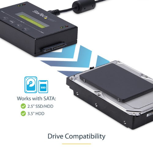 StarTech.com 1:1 Standalone Hard Drive Duplicator with Disk Image Manager For Backup and Restore, Store Several Disk Images on one 2.5/3.5" SATA Drive, HDD/SSD Cloner, No PC Required - TAA