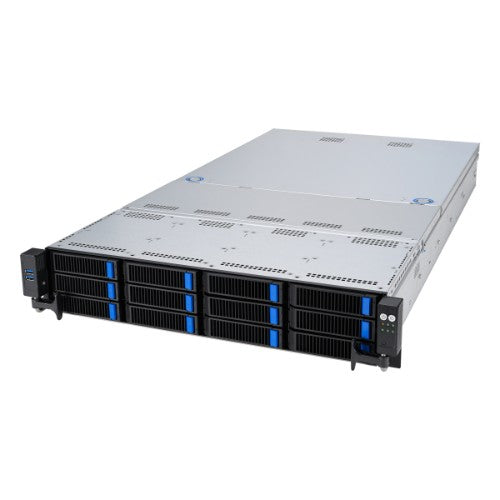 ASUS RS521A-E12-RS12U Socket SP5 Rack (2U) Black, Silver