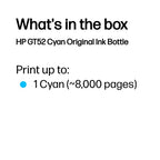 HP M0H54AE/GT52 Ink bottle cyan, 8K pages 70ml for HP DeskJet GT 5800/Ink Tank Wireless 415/Smart Tank 515