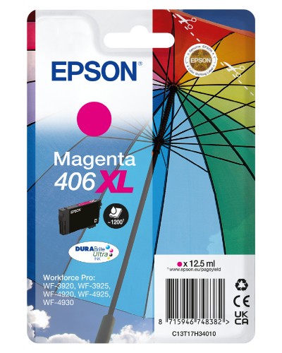 Epson C13T17H34010/406XL Ink cartridge magenta high-capacity 12.5ml for Epson  WF-3920