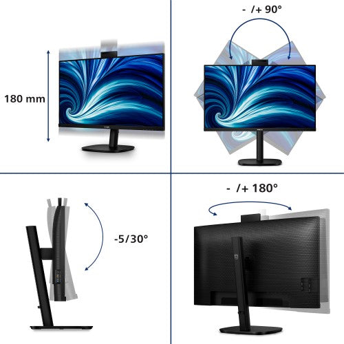 Philips 3000 series 32B2U3601H/00 computer monitor 80 cm (31.5") 2560 x 1440 pixels Quad HD LCD Black