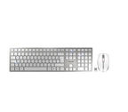 CHERRY DW 9000 SLIM keyboard Mouse included Universal RF Wireless + Bluetooth AZERTY French Silver, White