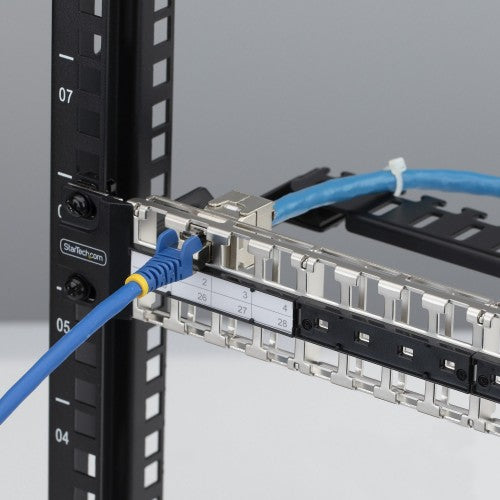 StarTech.com 48 Port 1U Blank Keystone Patch Panel with Cable Management Bar, Rackmount Cat6 Patch Panel for RJ45 STP Ethernet Network Jacks