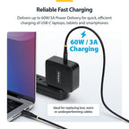 StarTech.com 15cm (6in) USB-C Charging Cable, 60W (3A) PD, Dual-Layer Braided Nylon/TPE Jacket, Rugged USB C Charging Cord, USB 2.0 Laptop Charger Cable