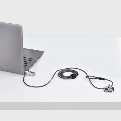 StarTech.com Slim Lock K-Slot Compatible, 5ft (1.5m) Locking Cable, Anti-Theft Security For Laptop/Notebook, Cut-Resistant Steel Cable, Combination Lock, TAA