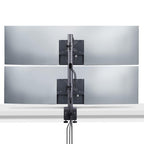 StarTech.com Desk Mount For 2x Vertically Stacked Monitors, Dual 49", Total 70lb (32kg), C-Clamp, Quick-Release VESA System, Widescreen 16:9/Ultrawide 32:9, TAA