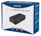 Intellinet Gigabit High-Power PoE+ Injector, 1 x 30 W, IEEE 802.3at/af Power over Ethernet (PoE+/PoE) (UK Power Cord)
