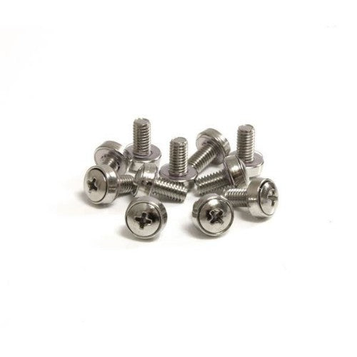 StarTech.com 50-Pack M6 12mm Screws, Mounting Screws for 19" or 10" Server Racks, Cabinets and Enclosures, Silver - TAA