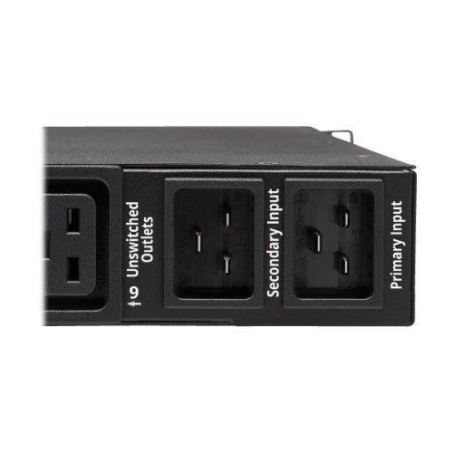 Eaton PDUMH20HVATNET 3.8kW Single-Phase Switched Automatic Transfer Switch PDU, Two 200-240V C20 Inlets, 8 C13 & 2 C19 Outputs, 1U, TAA