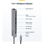 StarTech.com USB-C Multiport Adapter Hub, USB-C to 4K 60Hz HDMI, Gigabit Ethernet and 100W Laptop Charging for Macbook Pro / Air and Windows
