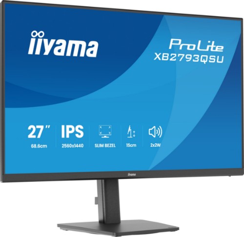 iiyama ProLite XB2793QSU-B1 computer monitor 68.6 cm (27") 2560 x 1440 pixels Quad HD LED Black