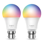 TP-Link Tapo Smart Wi-Fi Light Bulb, Multicolor, E27, 2-Pack