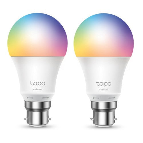 TP-Link Tapo Smart Wi-Fi Light Bulb, Multicolor, E27, 2-Pack
