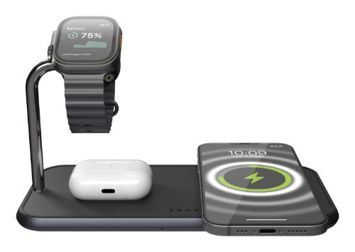 OtterBox Zens Dual + Watch Wireless Charger, Black