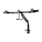 Tripp Lite DMPDT1732AM Safe-IT Precision-Placement Triple-Display Desk Clamp/Grommet with premium gas spring arm and Antimicrobial Tape for 17” to 32” Displays