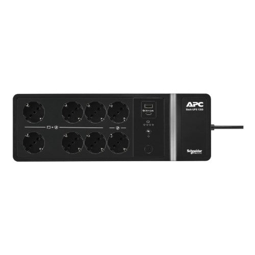 APC Back-UPS, 1050VA/600W Floor/Wall Mount, 230V, 8x UNEL outlets, USB Type A+C Port, User Replaceable Battery