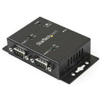 StarTech.com 2 Port Industrial Wall Mountable USB to Serial Adapter Hub with DIN Rail Clips - TAA
