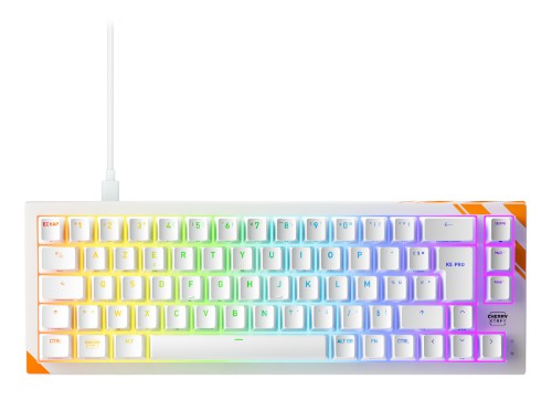 CHERRY K5 PRO TMR COMPACT keyboard Gaming USB AZERTY French Orange, White