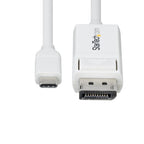 StarTech.com 6ft (2m) USB-C to DisplayPort 1.2 Cable, Bidirectional, 4K 60Hz, White Video Adapter Cord for Apple MacBook Pro / Air M1 M2 M3 M4, Mac Mini / Studio, Thunderbolt Compatible