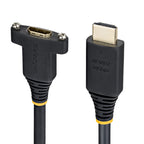 StarTech.com 1m (3ft) Panel Mount HDMI Cable, High Speed HDMI Panel Mount Extension Cable, 4K 60Hz/1440p 144Hz, HDMI Male to Female Panel Mount Adapter Cable