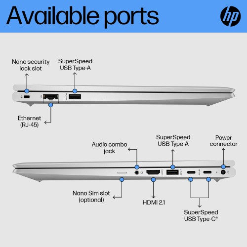HP ProBook 450 G10 Intel® Core™ i5 i5-1335U Laptop 39.6 cm (15.6") Full HD 16 GB DDR4-SDRAM 256 GB SSD Wi-Fi 6E (802.11ax) Windows 11 Pro Silver
