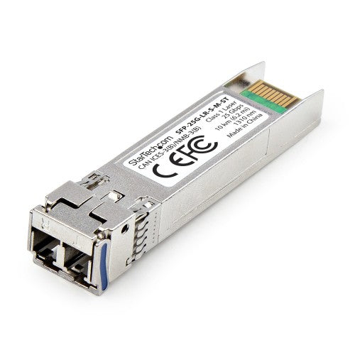 StarTech.com MSA-Compliant SFP-25G-LR-S SFP28 Module, 25Gbps Single Mode Fiber (SMF), 10km (6.2mi), LC Connector, 1310nm, MSA 25 Gigabit Optical Transceiver