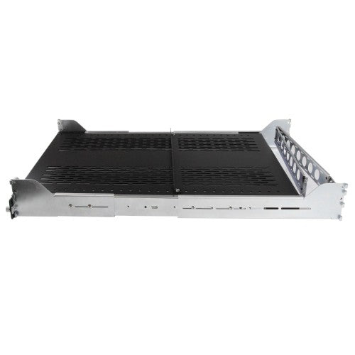 StarTech.com 2U Vented Sliding Server Rack Shelf w/ Cable Management Arm - 27.6 to 31.6in Adjustable Mounting Depth - 125lb - 19” Server Tray Shelf for Equipment Rack - 24in Deep