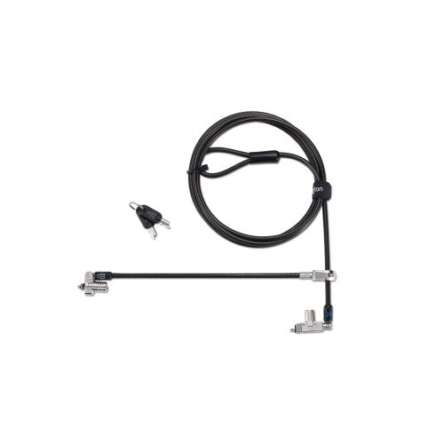 Kensington Slim N17 2.0 Keyed Dual Head Laptop Lock for Wedge-Shaped Slots - Master Keyed