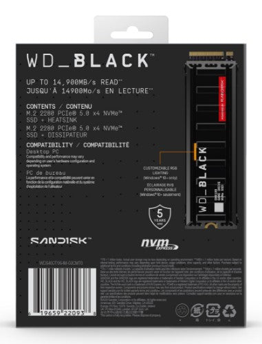 SanDisk Black WD_BLACK™ SN8100 NVMe™ SSD POWERED BY 4 TB, [With Heatsink]