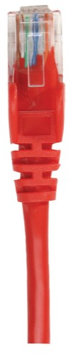 Intellinet Network Patch Cable, Cat6, 0.25m, Red, CCA, U/UTP, PVC, RJ45, Gold Plated Contacts, Snagless, Booted, Lifetime Warranty