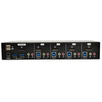 Tripp Lite B004-DPUA4-K 4-Port DisplayPort KVM Switch with Audio, Cables and USB 3.0 SuperSpeed Hub