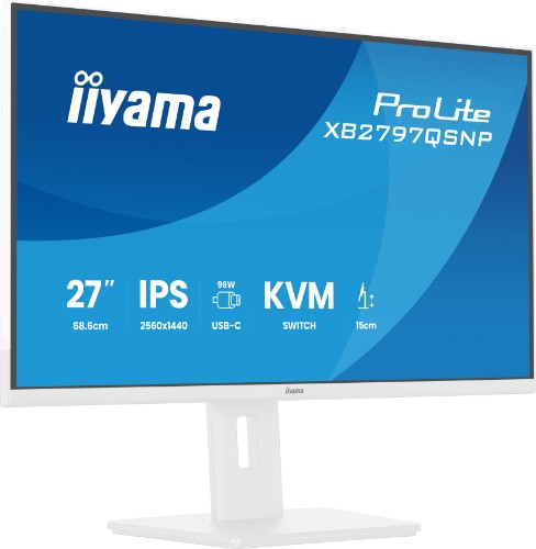 iiyama ProLite XB2797QSNP-W1 computer monitor 68.6 cm (27") 2560 x 1440 pixels Quad HD LCD White