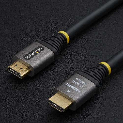 StarTech.com 25ft (7.6m) Premium Certified High Speed HDMI Cable, 4K 60Hz/1440p 144Hz, HDMI 2.0 Cable with HDR10/ARC, 18Gbps, 4K HDMI Cord for Monitor/TV/Display, High-Flex TPE Jacket