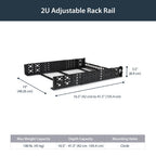StarTech.com 2U Universal Rack Mount Rails - for 19in Server Rack Enclosure or Cabinet - Adjustable A/V Rack Rails