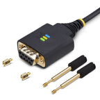 StarTech.com 3.3ft (1m) USB to Null Modem Serial Adapter Cable, Interchangeable DB9 Screws/Nuts, COM Retention, USB-A to RS232, FTDI, Level-4 ESD Protection, Windows/macOS/ChromeOS/Linux - Rugged TPE Construction