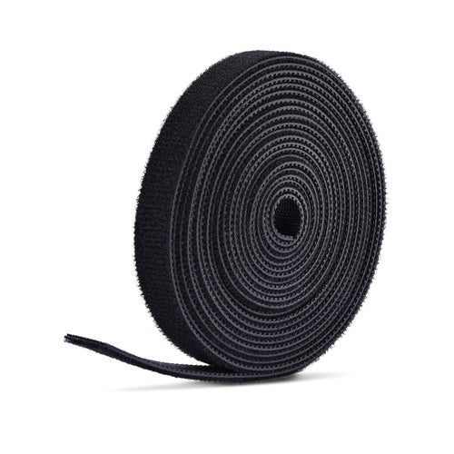 StarTech.com 75ft (22.8m) Hook and Loop Roll, 0.5in Wide, Black, Cut-to-Size Reusable Cable Ties, Fastener Tape, Adjustable Fabric Wraps, Bulk Roll