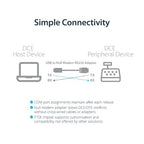 StarTech.com 6ft (1.8m) 1-Port USB to Serial RS232 Adapter, FTDI DB9 Serial DCE Adapter Cable, Null Modem, USB 2.0 - TAA