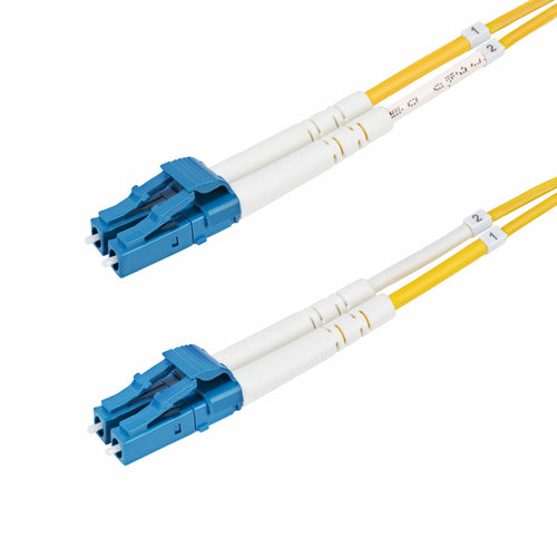 StarTech.com 8m (26.2ft) LC to LC (UPC) OS2 Single Mode Duplex Fiber Optic Cable, 9/125µm, 100G, Bend Insensitive, Low Insertion Loss - LSZH Fiber Jumper Cord