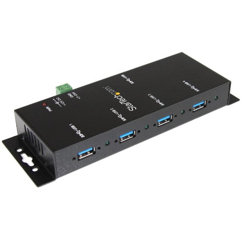 StarTech.com 4-Port USB 3.0 Hub - 5Gbps - Metal Industrial USB-A Hub - Wall or Desk Mountable USB Data Hub - TAA Compliant USB Expander Hub
