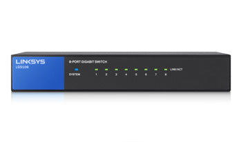Linksys LGS108-UK network switch Unmanaged Gigabit Ethernet (10/100/1000) Black