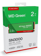Western Digital Green WD ™ SN3000 NVMe™ SSD POWERED BY SANDISK 2 TB