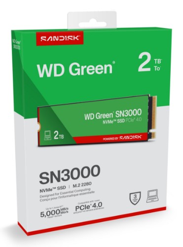 Western Digital Green WD ™ SN3000 NVMe™ SSD POWERED BY SANDISK 2 TB