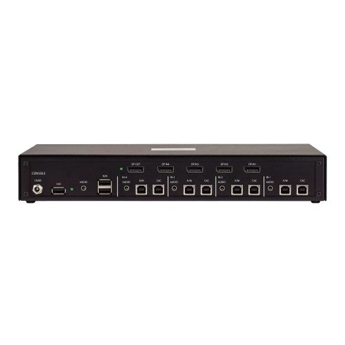 StarTech.com Secure 4-Port KVM Switch, DisplayPort, 4K 30Hz, NIAP 4.0 Desktop KVM, Metal Housing, CAC Port, Made in the USA